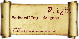 Podhorányi Ágnes névjegykártya