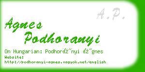 agnes podhoranyi business card